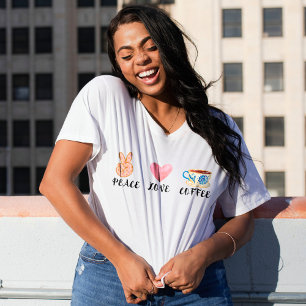 Peace, Love Coffee  Graphic T-Shirt
