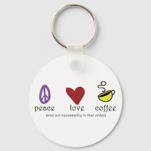 Peace Love Coffee Key Ring