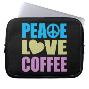 Peace Love Coffee Laptop Sleeve