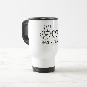 Peace Love Coffee Morning Vibes Travel Mug