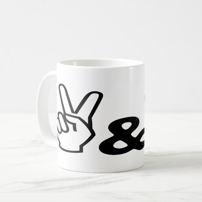 Peace & Love Coffee Mug (Front Left)