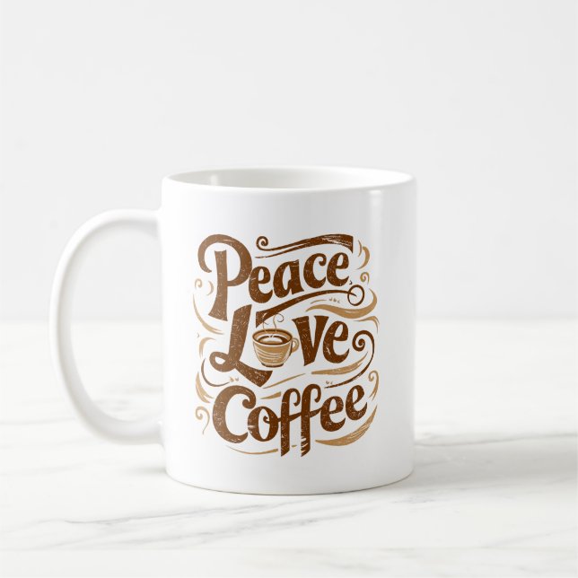 Peace Love Coffee Mugs (Left)