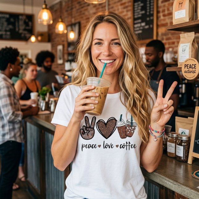 Peace. Love. Coffee.  T-Shirt (Creator Uploaded)