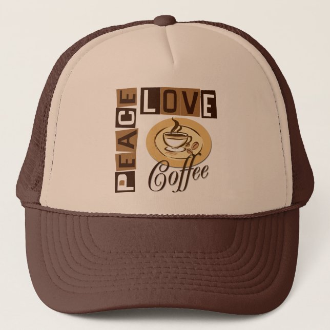 PEACE LOVE COFFEE TRUCKER HAT (Front)
