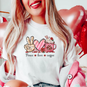 Peace Love Coffee, Valentine T-Shirt