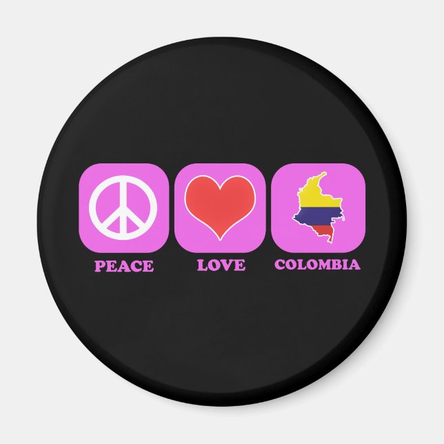 Peace Love Colombia Magnet (Front)