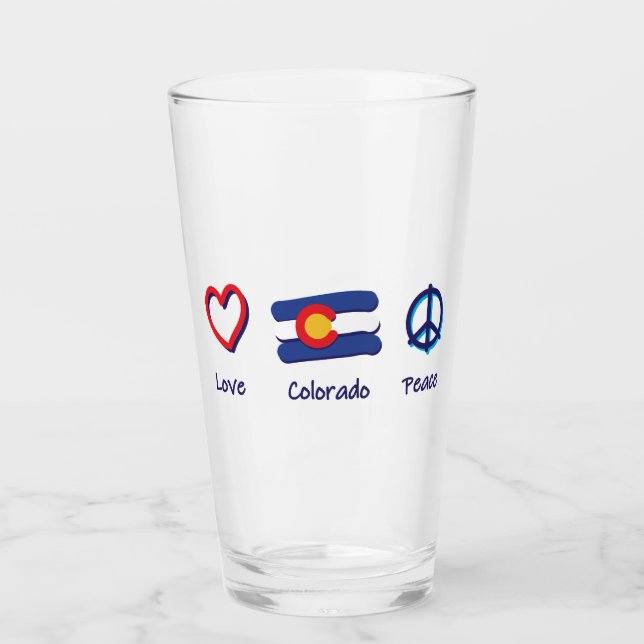 Peace Love Colorado Glass (Front)