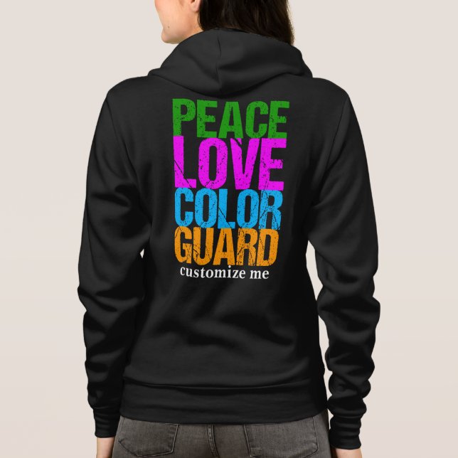 Peace Love Colour Guard Custom Hoodie (Back)