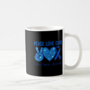 Peace love colourectal colon cancer awareness coffee mug