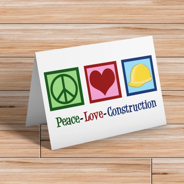 Peace Love Construction Worker Holiday Card (Creator Uploaded)