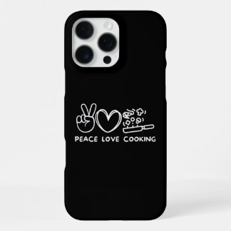 Peace, Love Cooking Retro Cooking Lover Chef Food iPhone 16 Pro Max Case