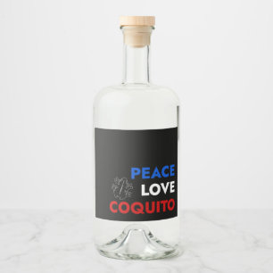 Peace Love Coquito Bottle Label 3.5"x4"