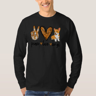 Peace Love Corgi Cute Dog Mom Mother's Day Corgi T-Shirt
