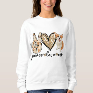 Peace Love Corgi Funny Dog Mum Mother's Day Gift Sweatshirt