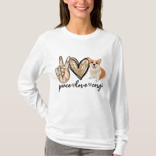 Peace Love Corgi Funny Dog Mum Mother's Day Gift T-Shirt