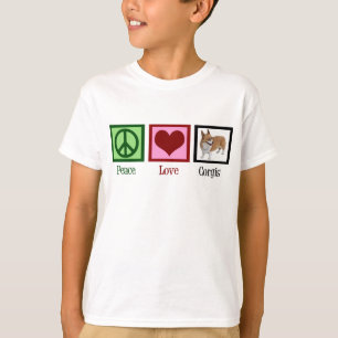 Peace Love Corgi Photograph T-Shirt