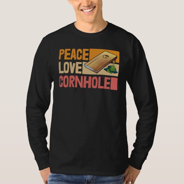 Peace Love Cornhole   Corn Star Tees Women Playing (Front)