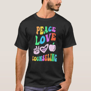 PEACE LOVE COUNSELING Retro Counselor Groovy Back  T-Shirt