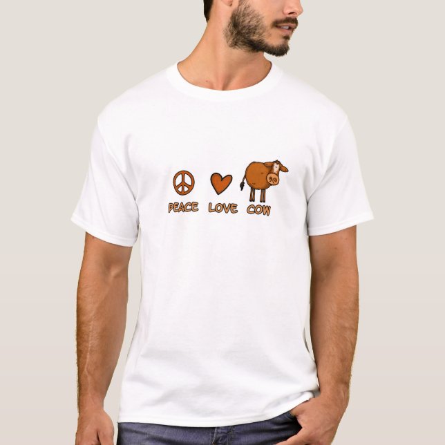 peace love cow T-Shirt (Front)