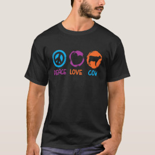 Peace Love Cow Women Mens Animal Barn Animal 2 T-Shirt
