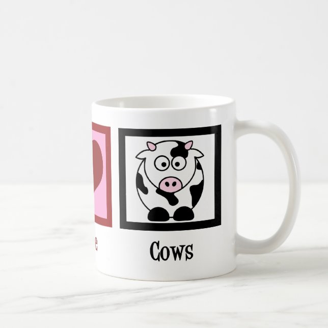 Peace Love Cows Coffee Mug (Right)