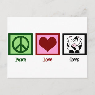 Peace Love Cows Postcard