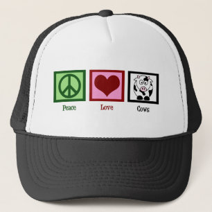 Peace Love Cows Trucker Hat