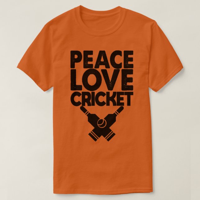 Peace Love Cricket1  T-Shirt (Design Front)