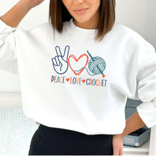 Peace, Love Crochet Sweatshirt