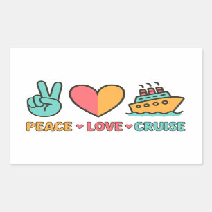 Peace Love Cruise Vacation Rectangular Sticker