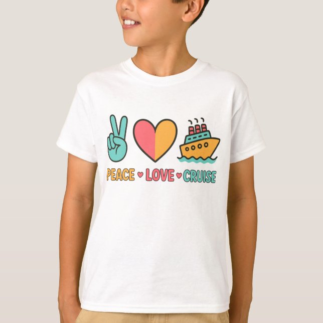 Peace Love Cruise Vacation T-Shirt (Front)