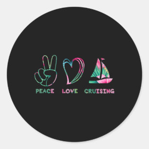 Peace Love Cruising Family Cruise Summer Classic Round Sticker