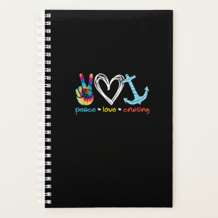 Peace Love Cruising Ship Floating Ocean Tie Dye Planner