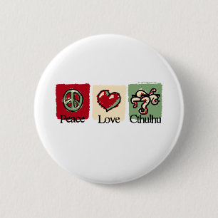 Peace. Love. Cthulhu. 6 Cm Round Badge