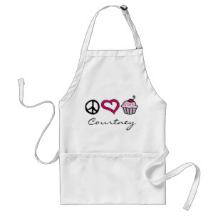 Peace, Love & Cupcakes! Add Your Name! Standard Apron