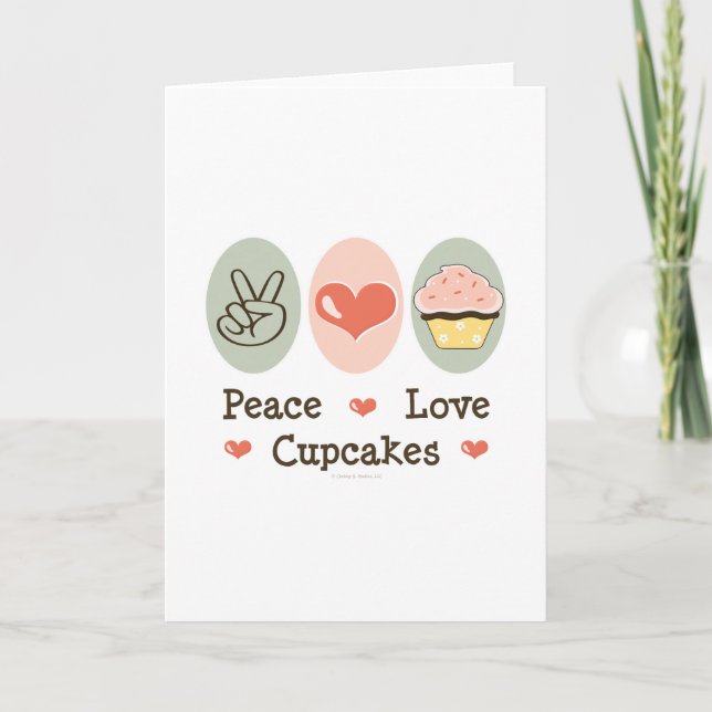 Peace Love Cupcakes Greeting Card (Front)