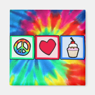 Peace, Love, Cupcakes Magnet