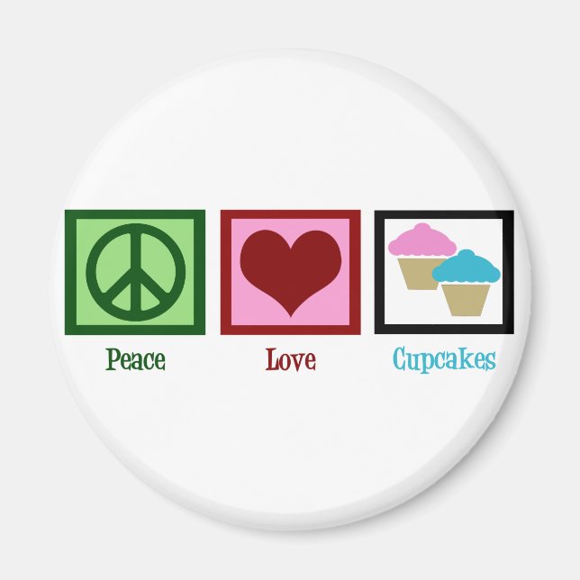 Peace Love Cupcakes Magnet (Front)