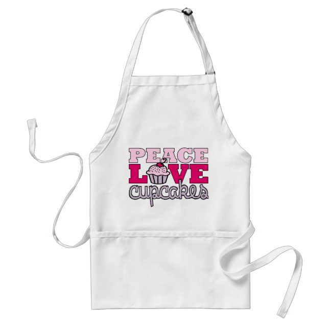 Peace, Love & Cupcakes! Standard Apron (Front)