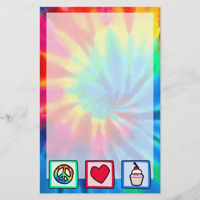 Peace, Love, Cupcakes Stationery (Front)