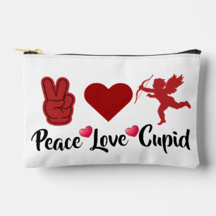Peace Love Cupid - Adorable Valentine's Day Angel Accessory Pouch