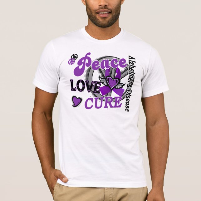 Peace Love Cure 2 Alzheimer's Disease T-Shirt (Front)