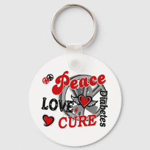 Peace Love Cure 2 Diabetes Key Ring