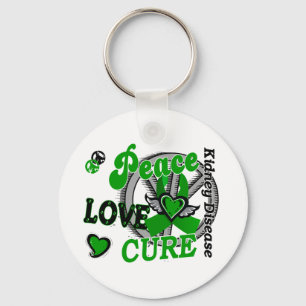 Peace Love Cure 2 Kidney Disease Key Ring