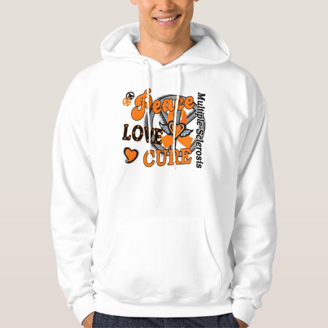 Peace Love Cure 2 Multiple Sclerosis Hoodie (Front)