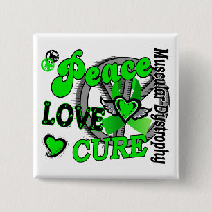 Peace Love Cure 2 Muscular Dystrophy 15 Cm Square Badge