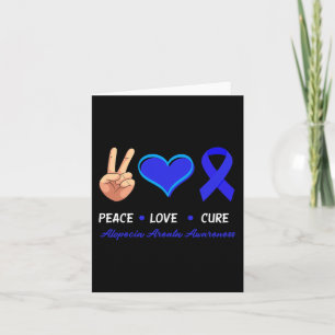 Peace Love Cure Alopecia Areata Awareness Card