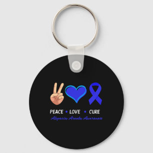 Peace Love Cure Alopecia Areata Awareness Key Ring