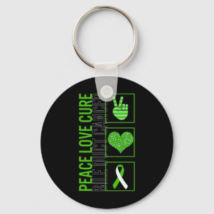 Peace Love Cure Bile Duct Cancer Awareness Ribbon  Key Ring
