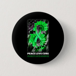 Peace Love Cure Bile Duct Cancer Awareness Sunflow 6 Cm Round Badge